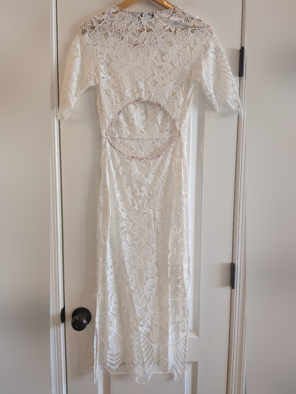For Love & Lemons Luna White Lace Midi Dress Bridal Wedding Romantic Size S - Picture 10 of 15